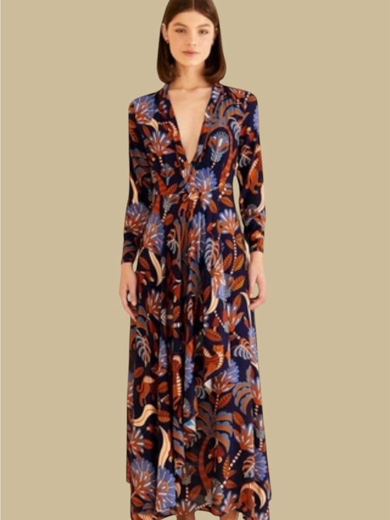 FARM Rio Dresses & Skirts - FARM Rio Blue Nature Beauty Maxi Dress Size Large